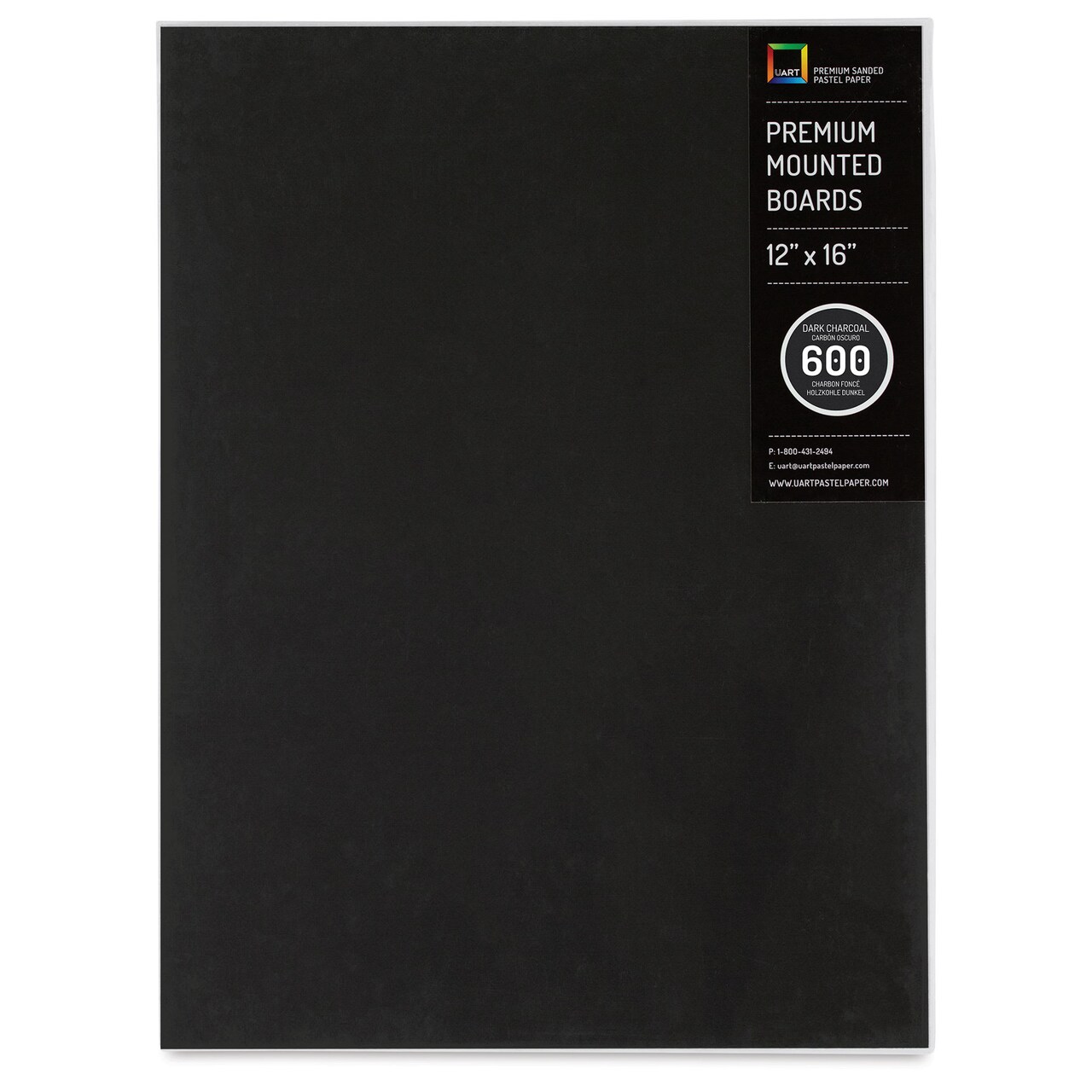 UArt Premium Sanded Pastel Paper Board - 12" x 16", Dark, 600 Grit